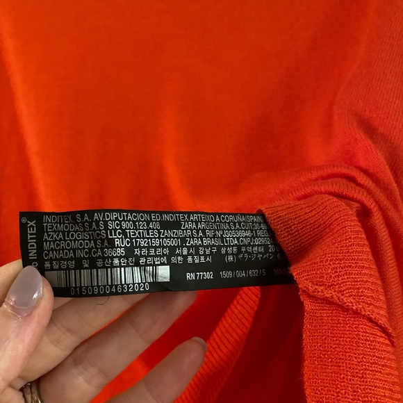 Zara Orange Lightweight Long Sleeved Sweater | S - Picture 9 of 9